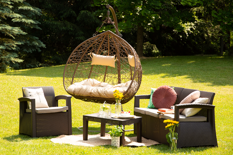 NEOMENS Zestaw mebli ogrodowych (2,1,1,st.) brązowy/beżowy - zdjęcie 20