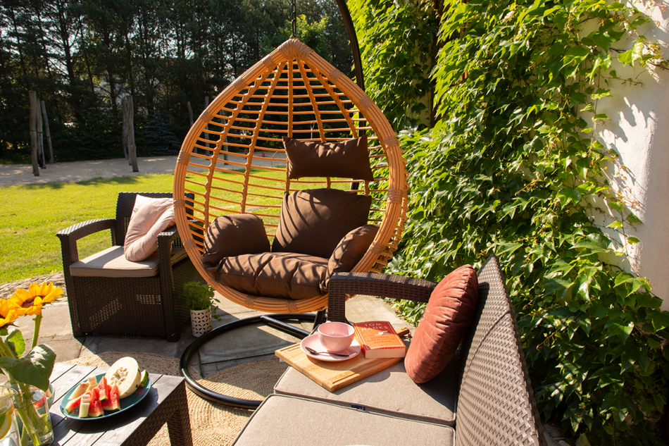 CULLUS Fotel wiszący jasny brązowy/ciemny brązowy - zdjęcie 8