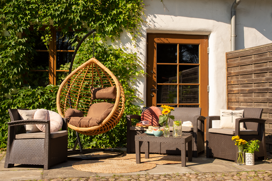 CULLUS Fotel wiszący jasny brązowy/ciemny brązowy - zdjęcie 6