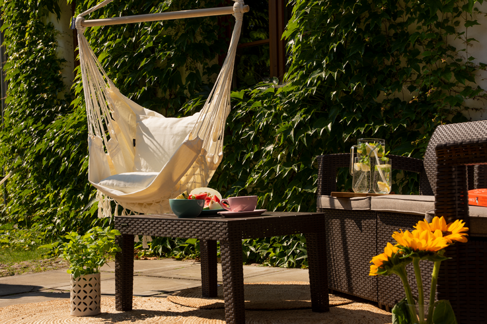 ANTERI Fotel wiszący beżowy - zdjęcie 7