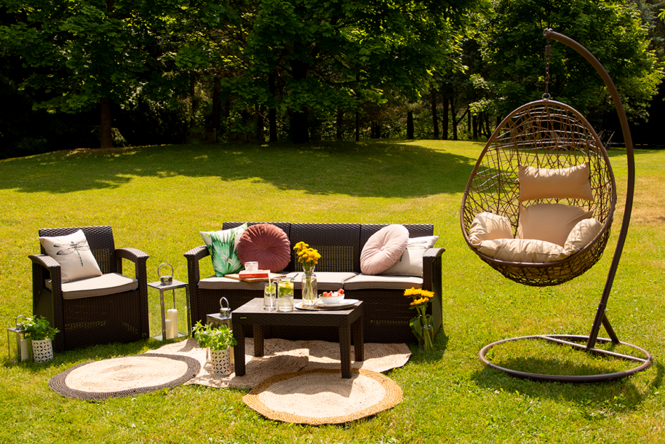 CULLUS Fotel wiszący brązowy/ecru - zdjęcie 4