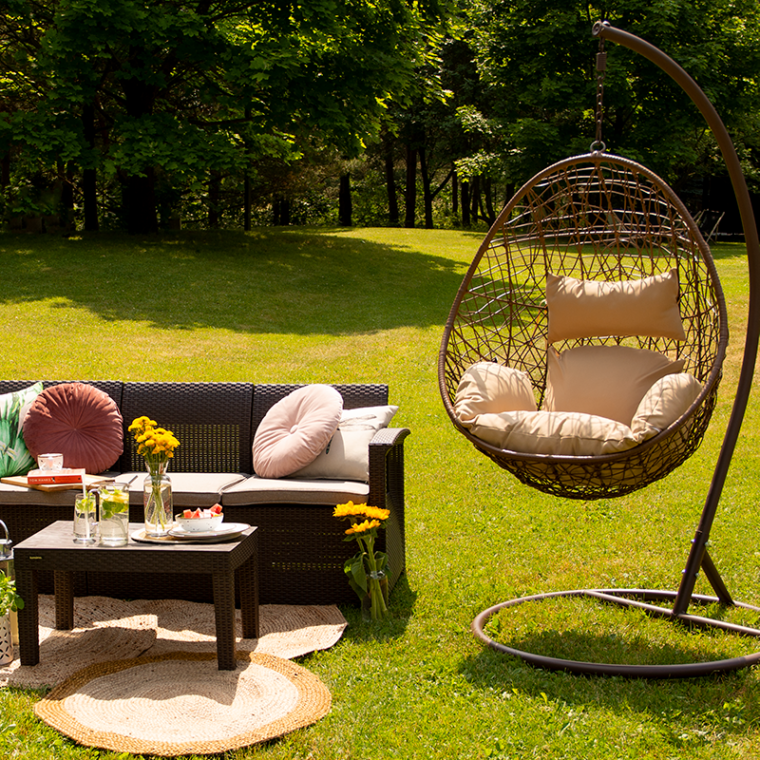 CULLUS Fotel wiszący brązowy/ecru - zdjęcie 5