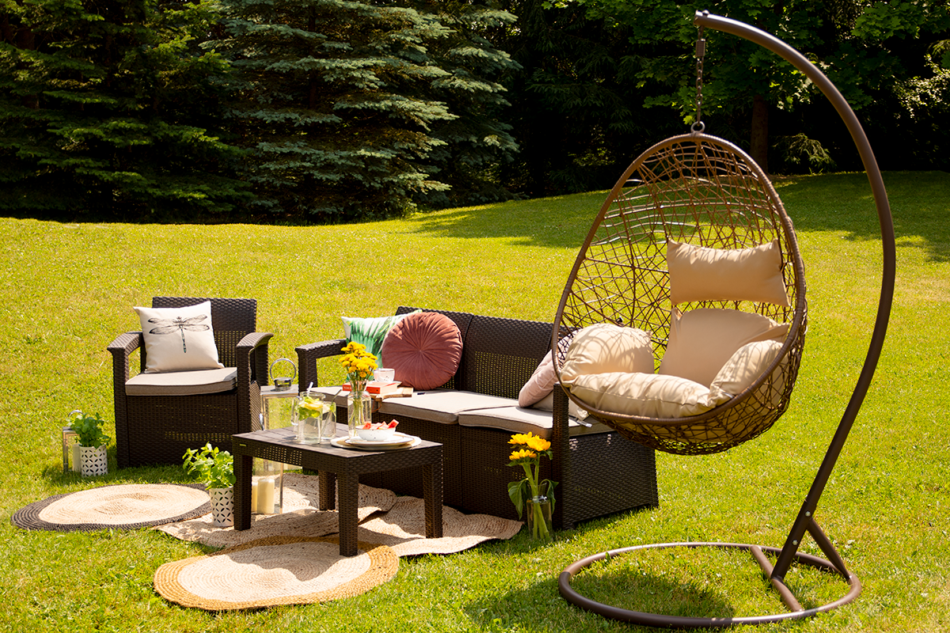 CULLUS Fotel wiszący brązowy/ecru - zdjęcie 1