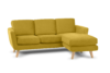 TAGIO Żółty skandynawski narożnik z pufą / otomaną prawy żółty - zdjęcie 2