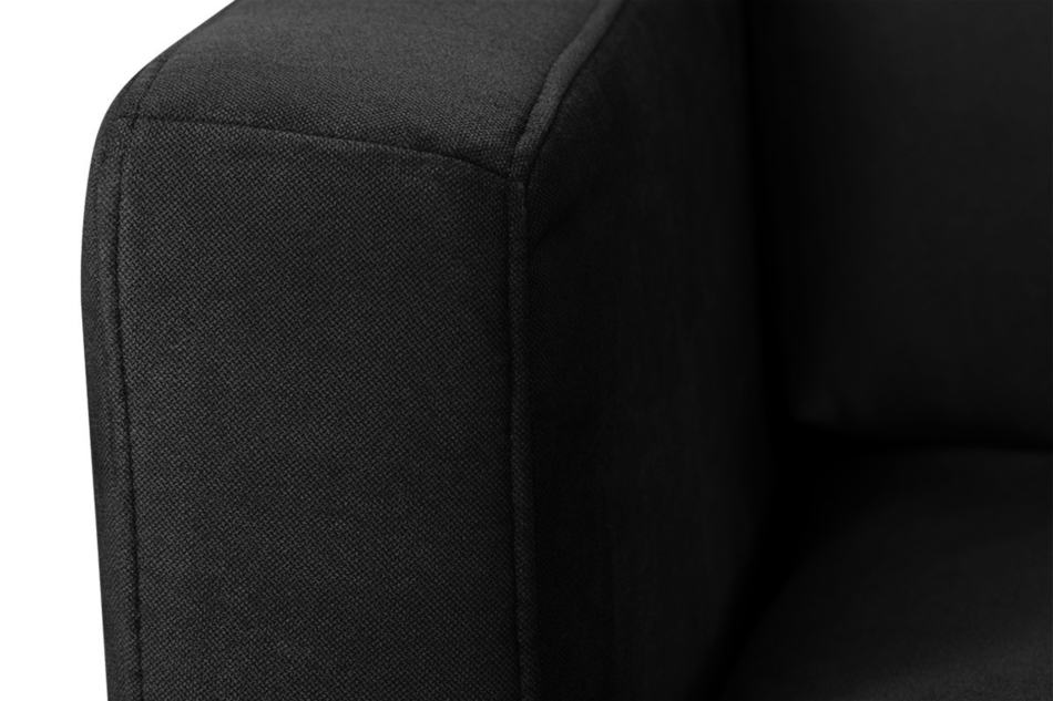 TAGIO Czarny skandynawski narożnik z pufą / otomaną lewy czarny - zdjęcie 4