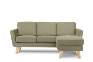 TAGIO, https://dev1-mda.konsimo.pl/kolekcja/tagio/ Beżowy skandynawski narożnik z pufą / otomaną prawy beżowy - zdjęcie