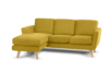 TAGIO Żółty skandynawski narożnik z pufą / otomaną lewy żółty - zdjęcie 2