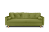ERISO Zielona welurowa sofa 3 osobowa rozkładana oliwkowy - zdjęcie 1