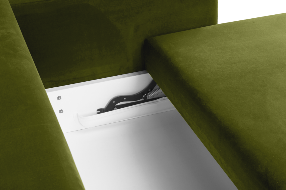ERISO Zielona welurowa sofa 3 osobowa rozkładana oliwkowy - zdjęcie 6