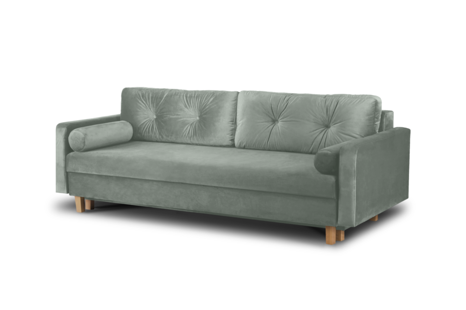 ERISO Szara welurowa sofa 3 osobowa rozkładana popielaty - zdjęcie 1