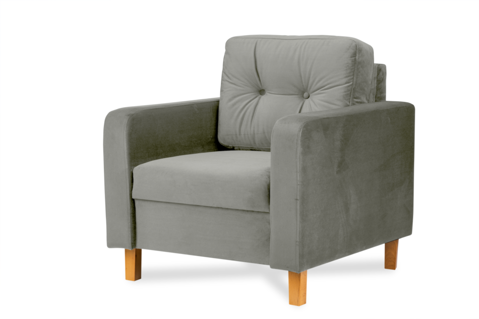 ERISO Welurowy szary fotel do salonu szary - zdjęcie 1