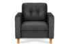 ERISO Ciemnoszary welurowy fotel do salonu grafitowy - zdjęcie 1