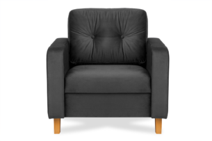 ERISO, https://dev1-mda.konsimo.pl/kolekcja/eriso/ Ciemnoszary welurowy fotel do salonu grafitowy - zdjęcie