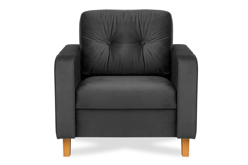 ERISO Ciemnoszary welurowy fotel do salonu grafitowy - zdjęcie 0