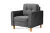 ERISO Ciemnoszary welurowy fotel do salonu grafitowy - zdjęcie 2