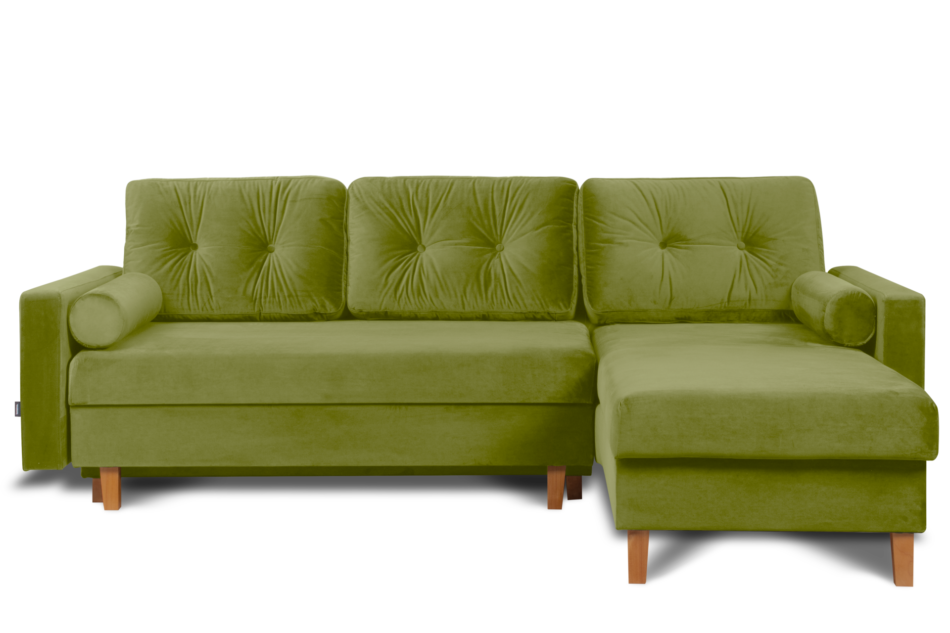 ERISO Zielony welurowy narożnik do salonu oliwkowy - zdjęcie 0