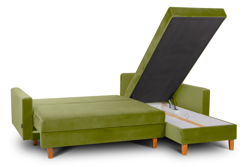 ERISO Zielony welurowy narożnik do salonu oliwkowy - zdjęcie 2