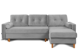 ERISO, https://dev1-mda.konsimo.pl/kolekcja/eriso/ Szary welurowy narożnik do salonu popielaty - zdjęcie