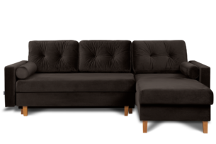 ERISO, https://dev1-mda.konsimo.pl/kolekcja/eriso/ Brązowy welurowy narożnik do salonu brązowy - zdjęcie