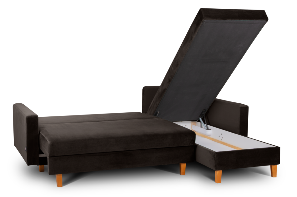 ERISO Brązowy welurowy narożnik do salonu brązowy - zdjęcie 1