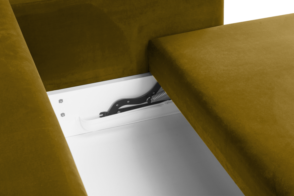 ERISO Żółta welurowa sofa 3 osobowa rozkładana miodowy - zdjęcie 6