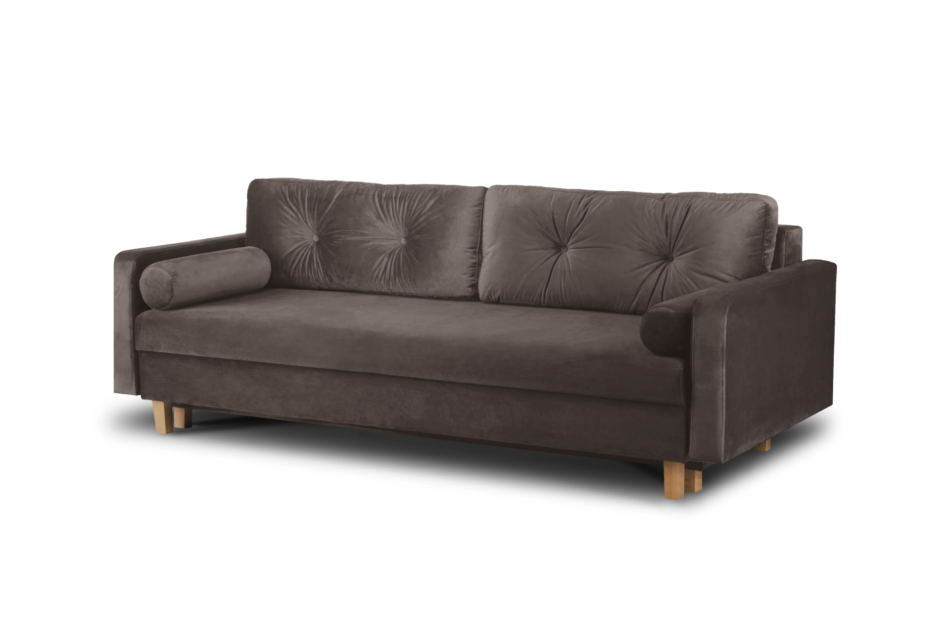 ERISO Brązowa sofa 3 osobowa rozkładana brązowy - zdjęcie 1