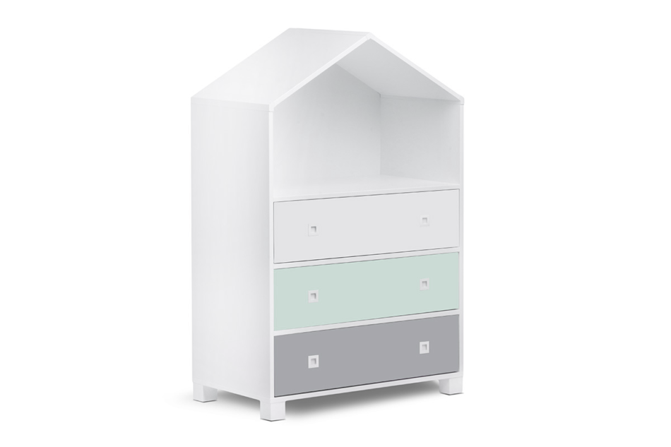 MIRUM Zestaw meble domki dla chłopca szare 4 elementy biały/ciemny miętowy/szary - zdjęcie 8