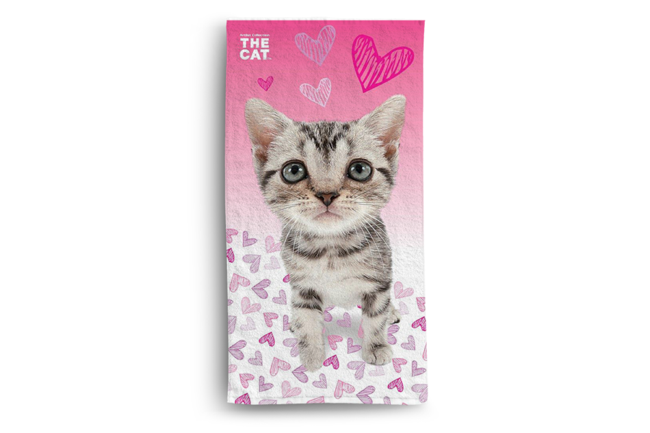 FABULIO Ręcznik The Cat szary - zdjęcie