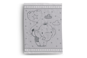 COLIO, https://dev1-mda.konsimo.pl/kolekcja/colio/ Koc dziecięcy słonik szary - zdjęcie