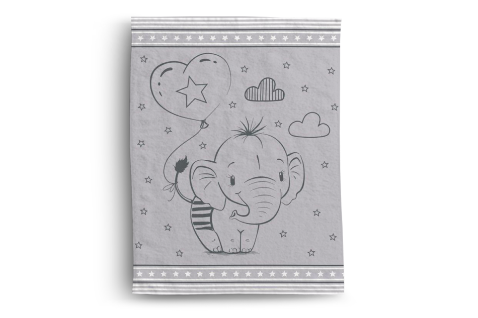 COLIO Koc dziecięcy słonik szary - zdjęcie