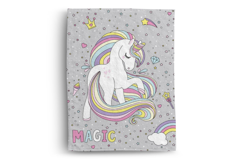 TIMMO Koc dziecięcy jednorożec wielokolorowy - zdjęcie