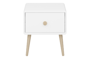 GAIA, https://dev1-mda.konsimo.pl/kolekcja/gaia/ Stolik nocny biały/dąb - zdjęcie