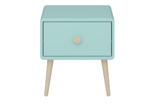 GAIA, https://dev1-mda.konsimo.pl/kolekcja/gaia/ Stolik nocny miętowy/dąb - zdjęcie