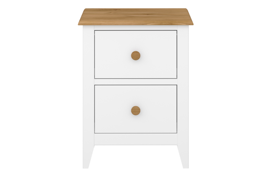 HESTON Stolik nocny biały/dąb naturalny - zdjęcie 0