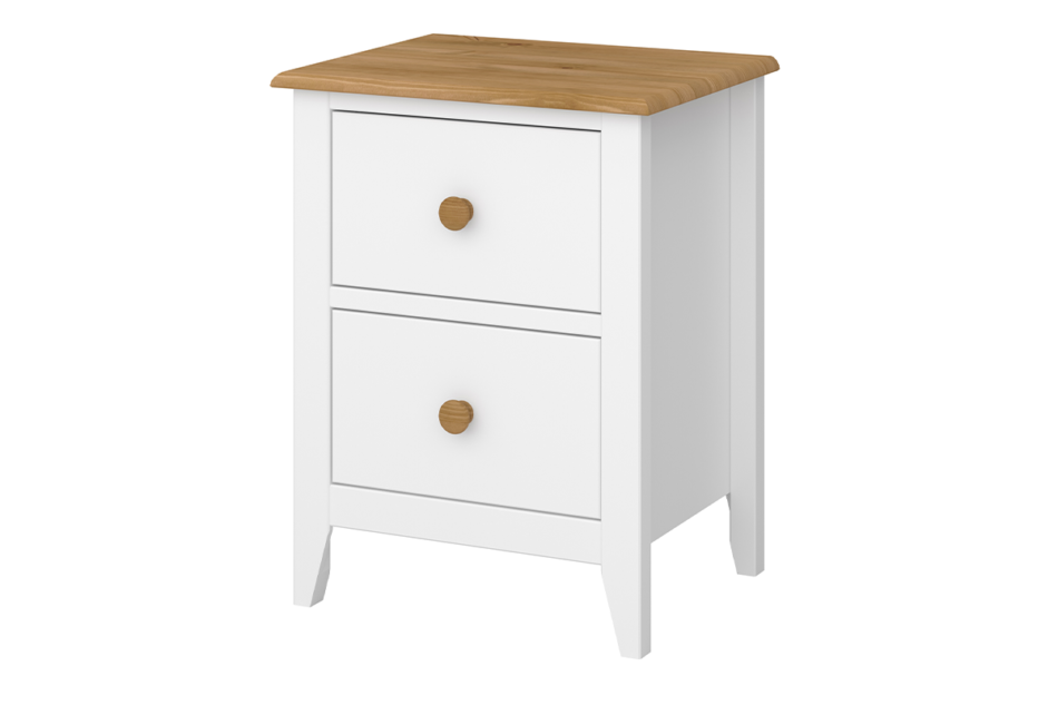 HESTON Stolik nocny biały/dąb naturalny - zdjęcie 2
