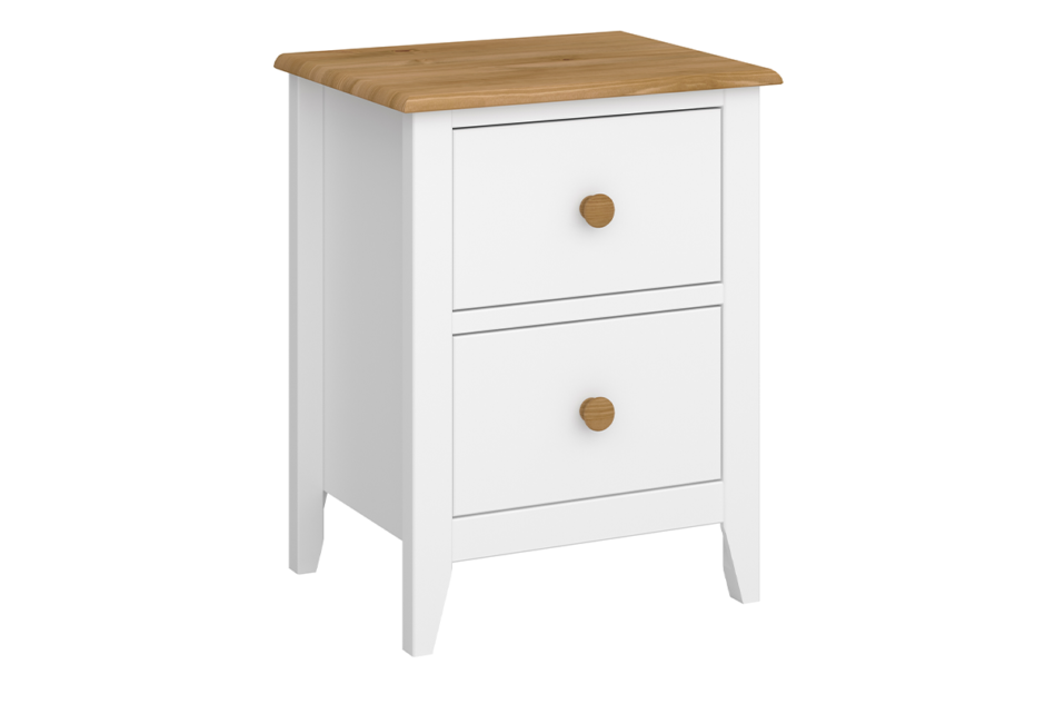 HESTON Stolik nocny biały/dąb naturalny - zdjęcie 1