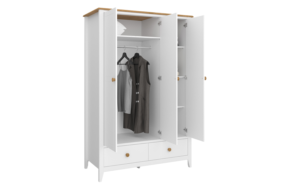 HESTON Szafa ubraniowa biały/dąb naturalny - zdjęcie 3