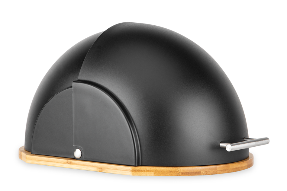 SILIGO Chlebak bambusowy czarny okrągły czarny - zdjęcie 0