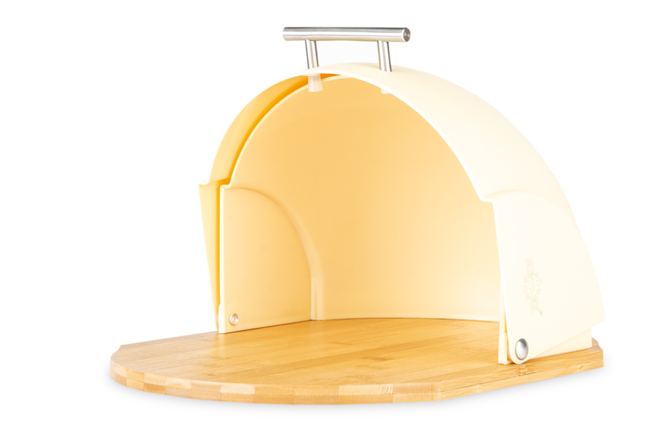 SILIGO Chlebak bambusowy kremowy okrągły kremowy - zdjęcie 3