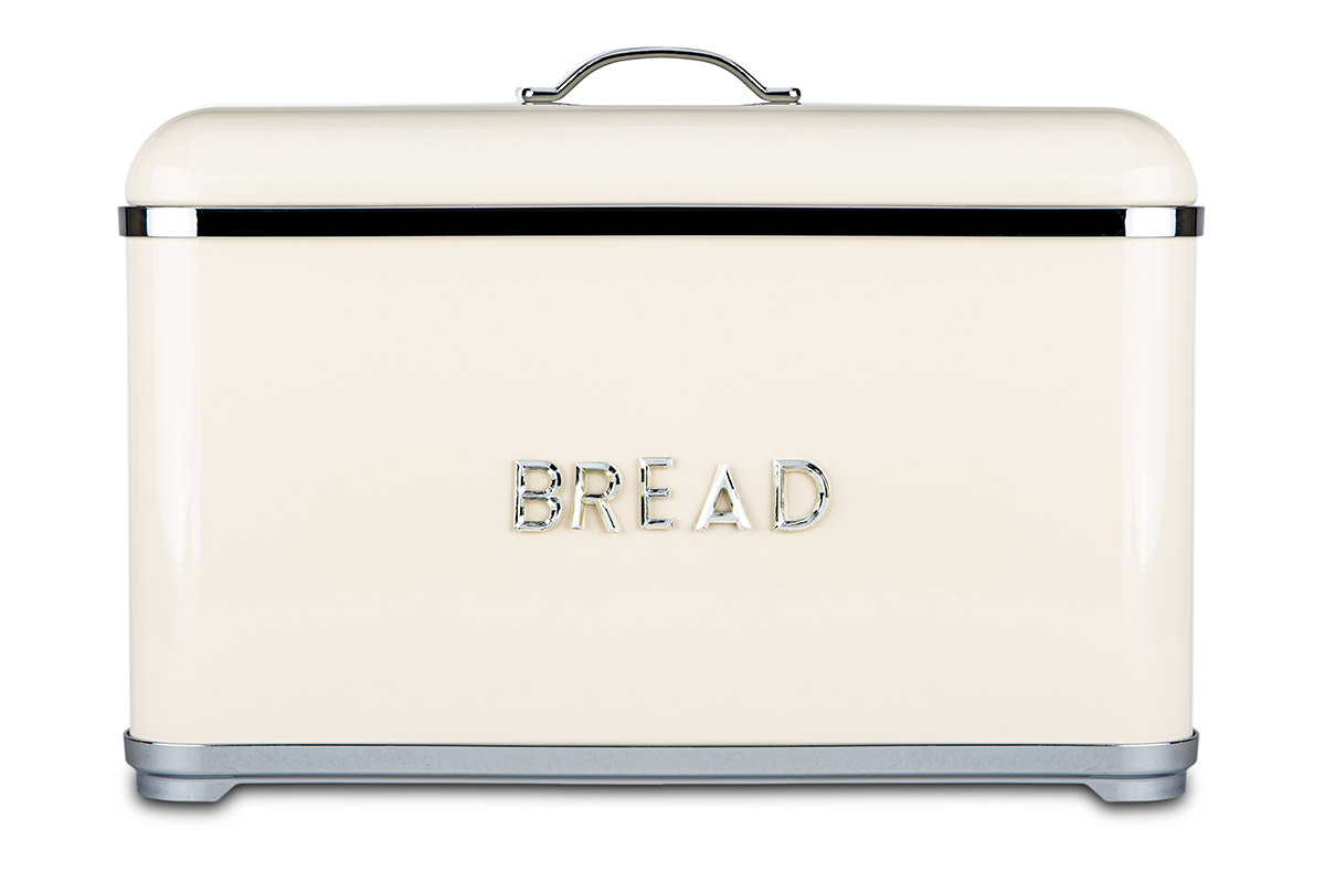Chlebak stalowy mały kremowy