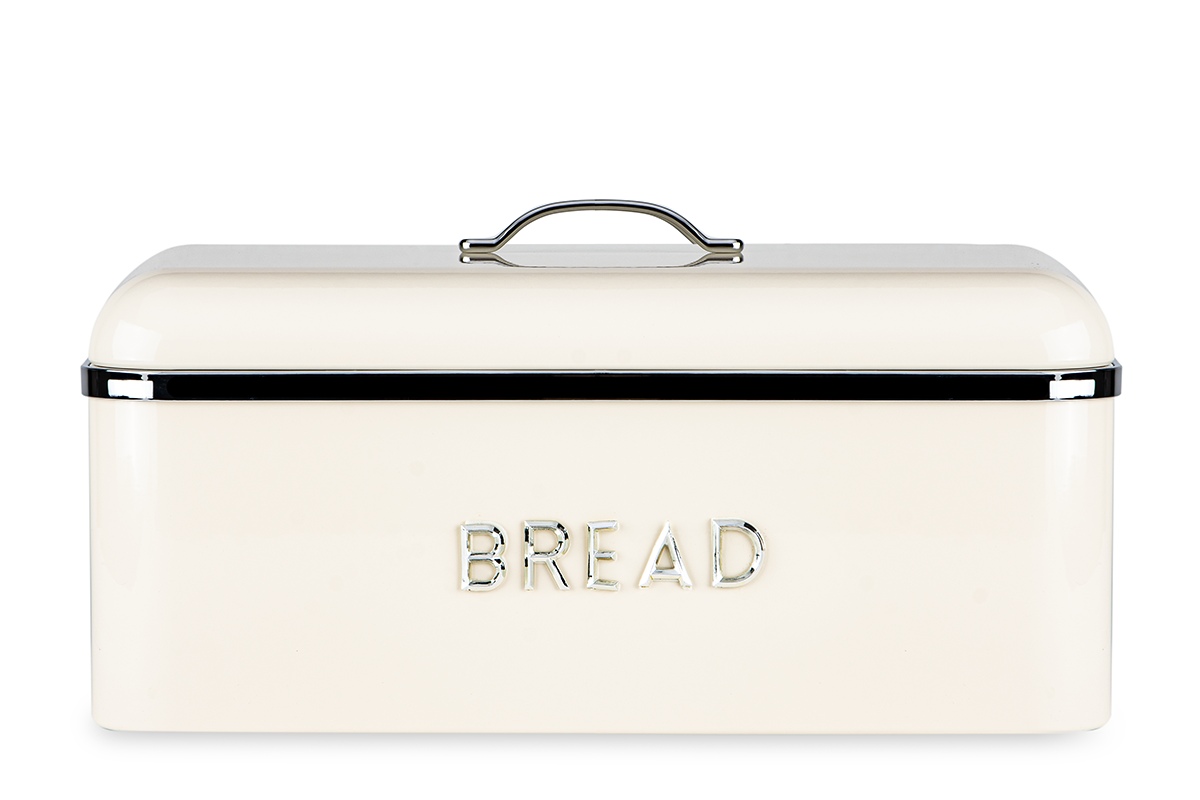 Chlebak stalowy kremowy