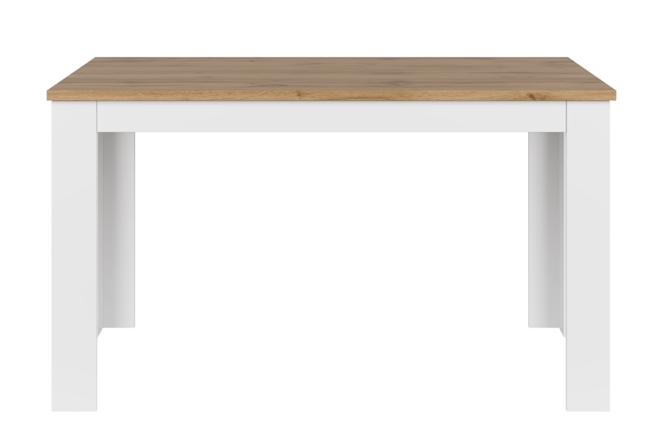 DAMINO Stół rozkładany biały połysk/dąb wotan - zdjęcie 0