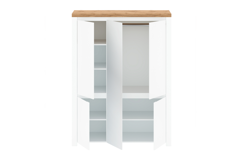 DAMINO Szafa biały połysk/dąb wotan - zdjęcie 1