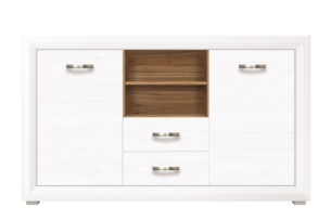 MILVO, https://dev1-mda.konsimo.pl/kolekcja/milvo/ Komoda biały/orzech naturalny - zdjęcie