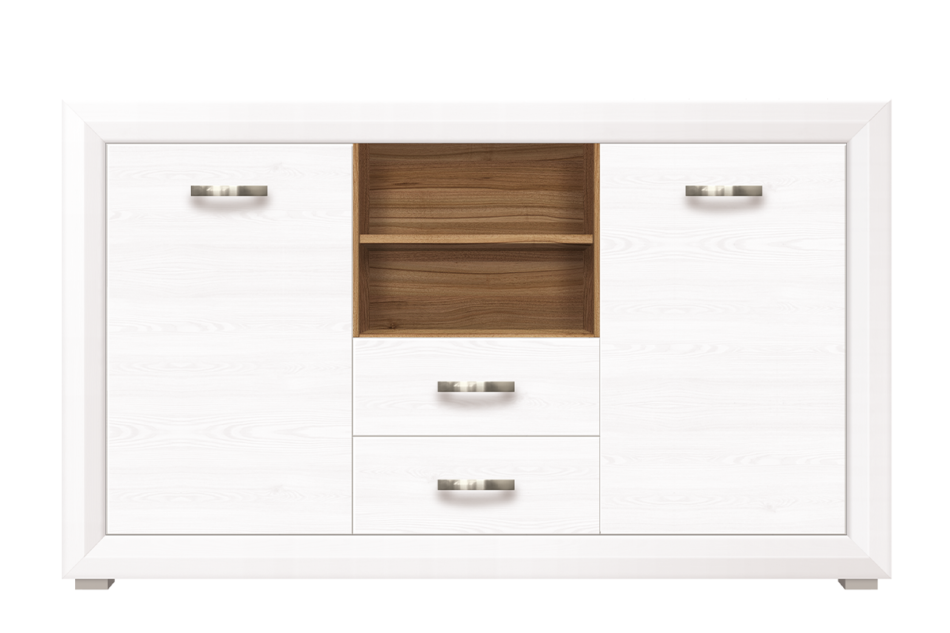 MILVO Komoda biały/orzech naturalny - zdjęcie 0