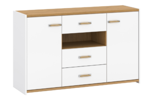 ANTHO, https://dev1-mda.konsimo.pl/kolekcja/antho/ Komoda biały/dąb naturalny - zdjęcie