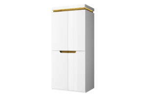 TECTO, https://dev1-mda.konsimo.pl/kolekcja/tecto/ Szafa ubraniowa w stylu skandynawskim biały połysk/dąb nawarra - zdjęcie