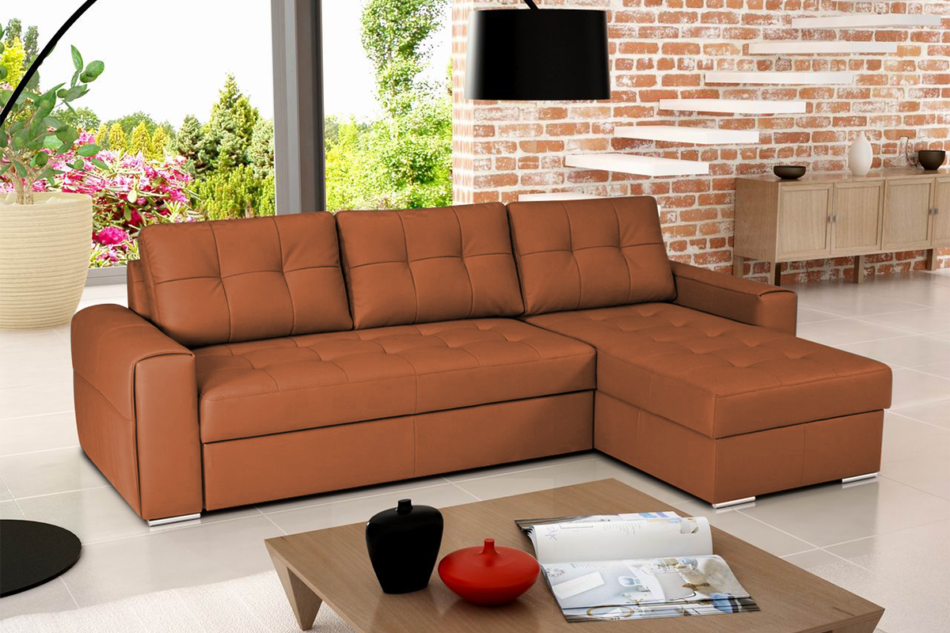 NEVIS Narożnik lewy/prawy rudy - zdjęcie 1