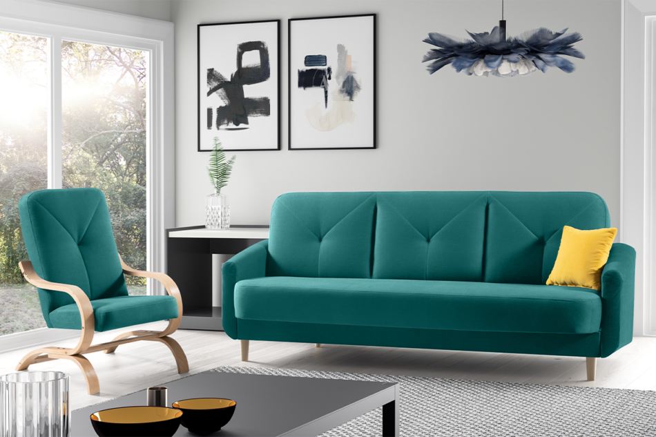 AVENU Wersalka turkusowy - zdjęcie 5