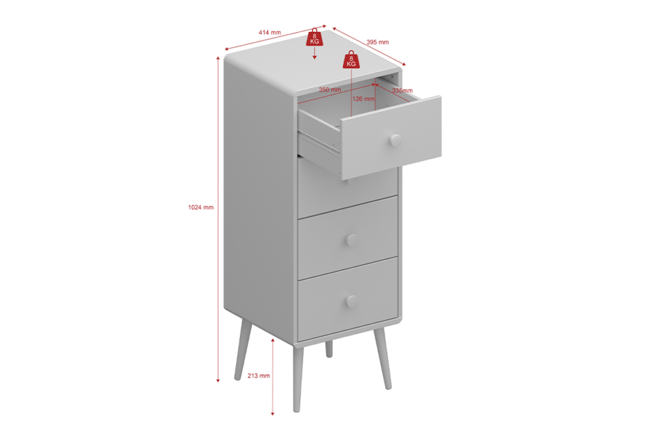 GAIA Komoda biały/dąb - zdjęcie 3